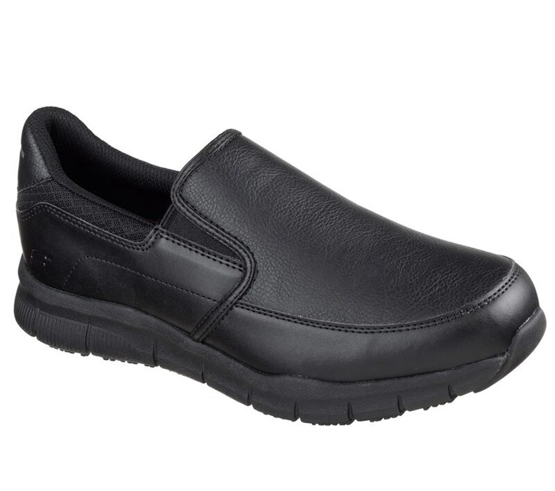 Skechers Work Relaxed Fit: Nampa - Groton Sr - Mens Slip On Shoes Black [AU-IG3144]